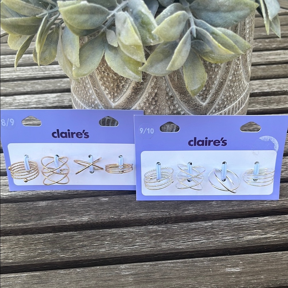 Claire's Elegant Gold and Silver Ring Collection